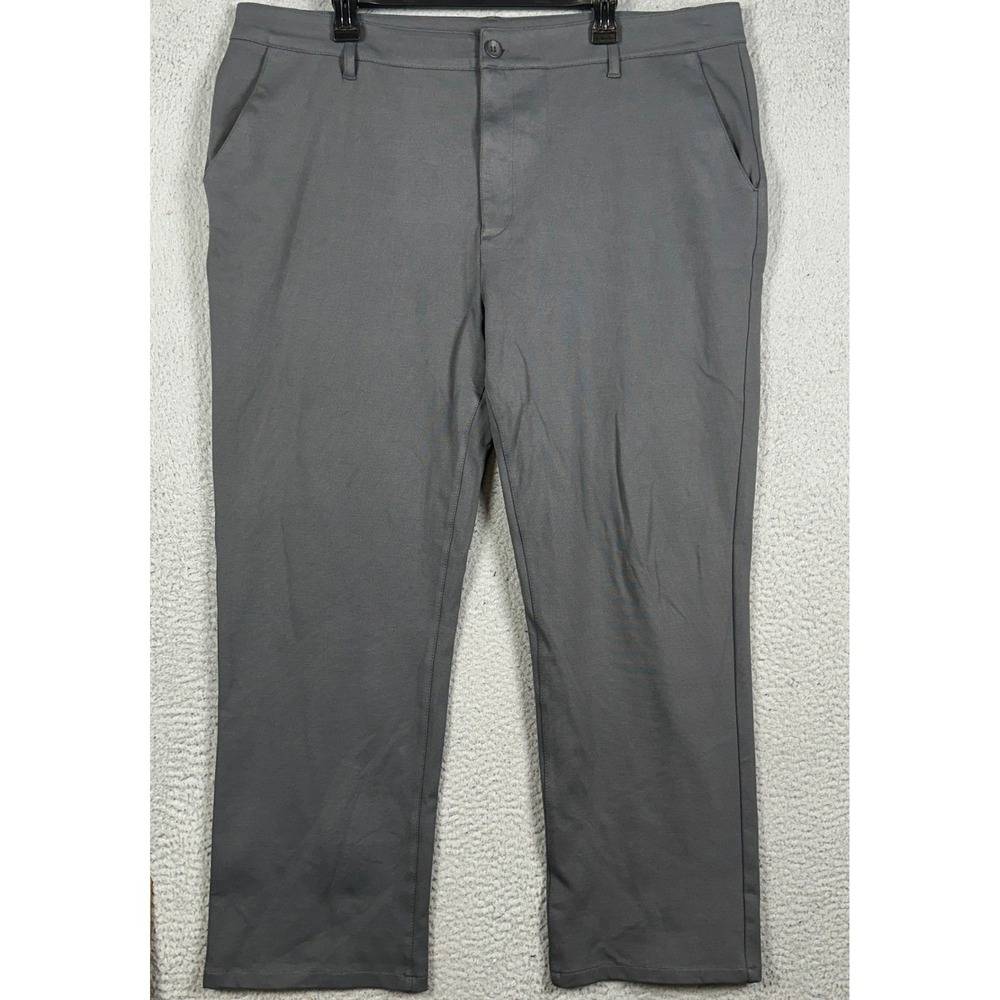 True Classic Pants Mens 42 Dark Grey Performance Tech Chino Flat Front Stretch